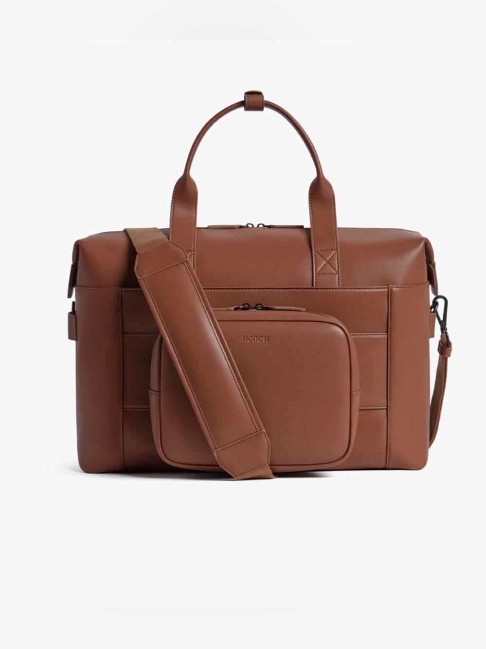 Monos Metro duffel - Mahogany vegan leather Comes with strap as well.